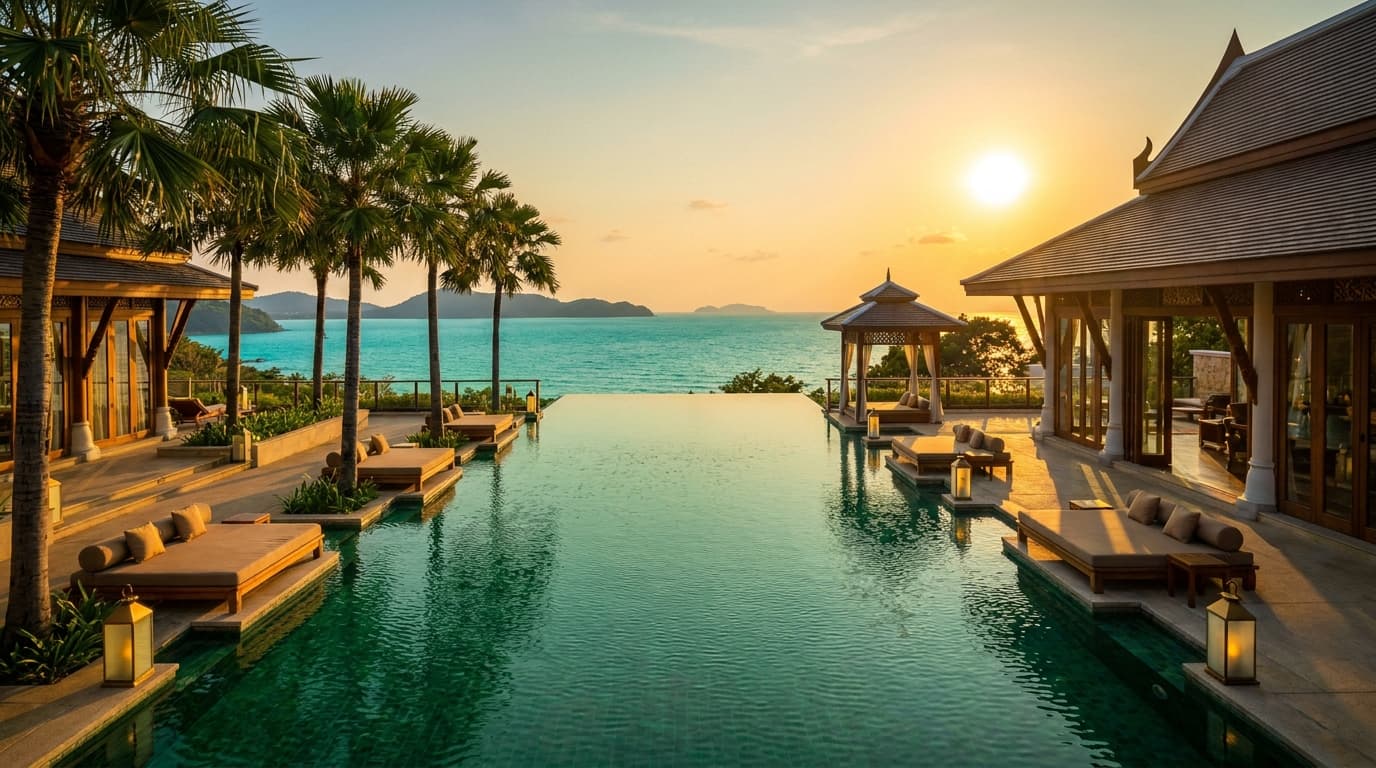 Fünf-Sterne-Luxusresort mit Infinity-Pool und Privatvilla über dem Meer in Thailand